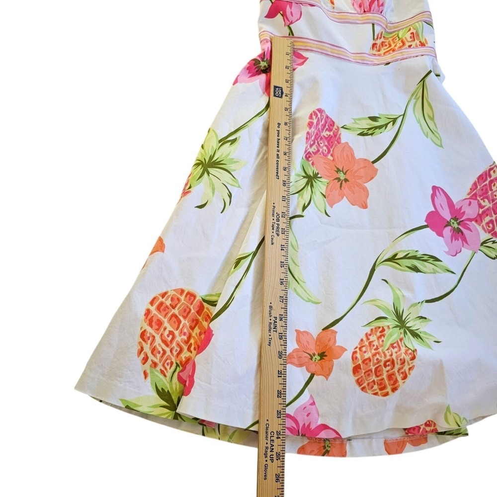 Donna Ricco Halter Sun Dress Floral Pineapple Summer Beach Tropical Women's 6 - Picture 10 of 10